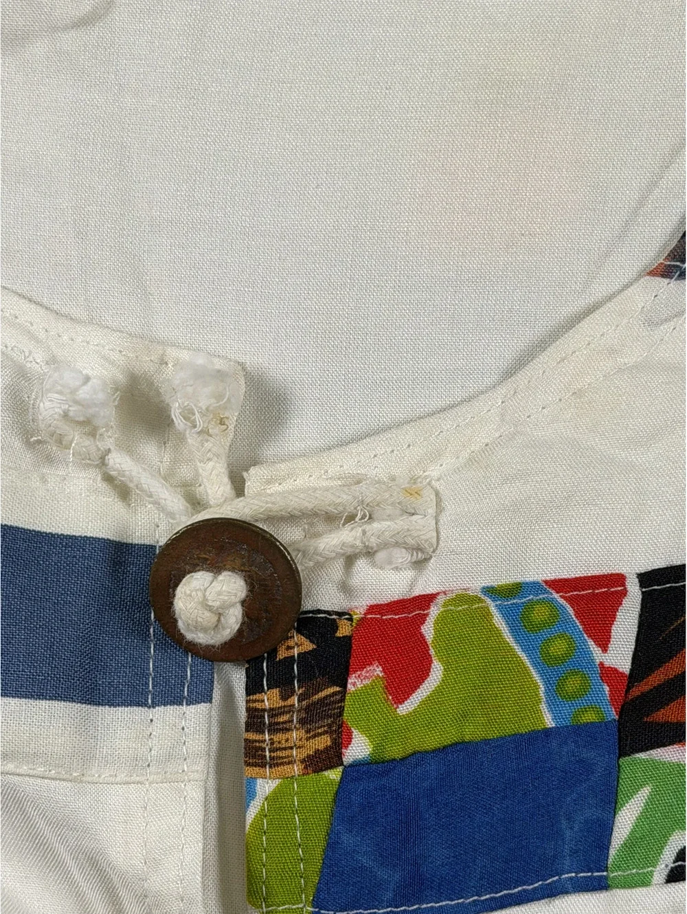 Nativewear Designs Women's Patchwork Cotton Jacket with Drawstring and Buttoned-